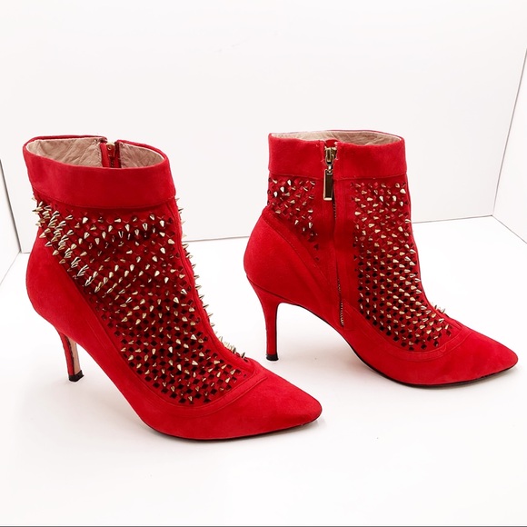 {ZARA} Suede Studded Ankle Boots - Picture 3 of 16